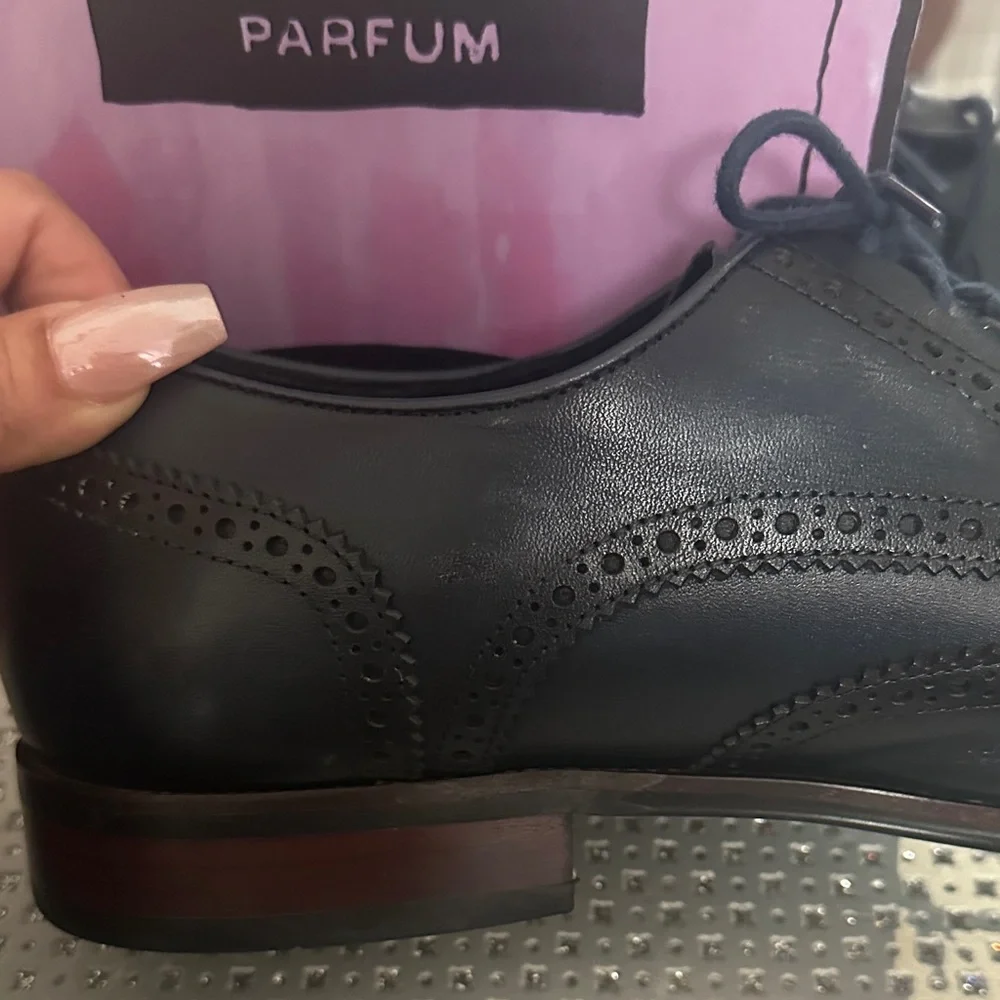 Zanzara Classic Navy Blue Oxford Shoes, Size 12